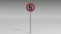 5 Speed limit sign 3D model