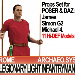 Ancient Rome Light Infantryman 4 BC Props 3D model