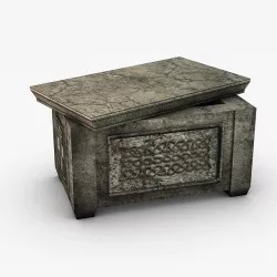 Ancient stone ark storage box Low-poly  3D model