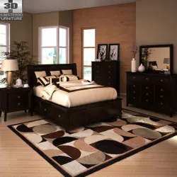 Ashley Martini Suite Storage Bedroom Set Low-poly  3D model