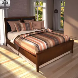 Ashley Nico Queen Panel Bed Low-poly  3D model