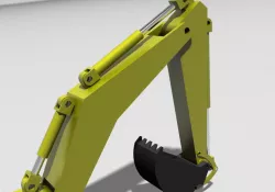 Backhoe Articulated Arm and Bucket