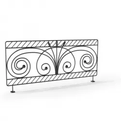 Black Designed Railing 3D model