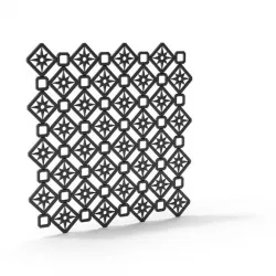 Black Railing With Sun Pattern 3D model