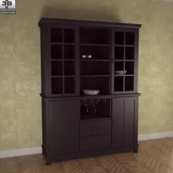 Buffet and Hutch in Ebony Arts and Crafts Low-poly  3D model