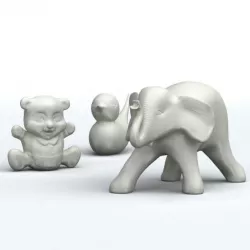 Children s Home Decor Bear Duck Elephant 3D model