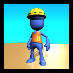 Construction worker pleb Low-poly  3D model