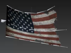 Game-ready Animated Flag Low-poly  3D model