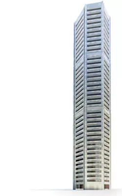 Graphic Eerie Gray Bat House Skyscraper Building 3D model