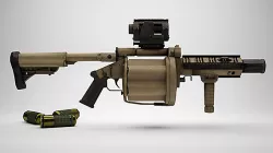 Grenade launcher m32 Low-poly  3D model
