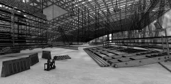 Large Industrial Space With Metal Constructions 3D model