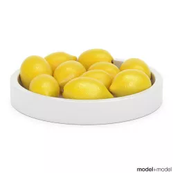 Lemons in a ceramic bowl 3D model