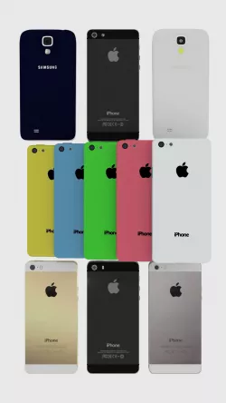 Modern phone collection Iphone 5 5s 5s galaxy S4 3D model