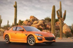 Orange Mazda Rx 8 In Desert 3D model