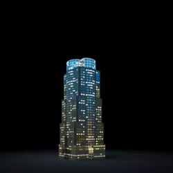 Polycarbonate Model Of Skyscraper At Night 3D model