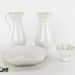 Porcelain China Dinnerware Set 3D model