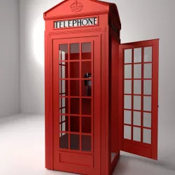 Red Phone Booth 3D model