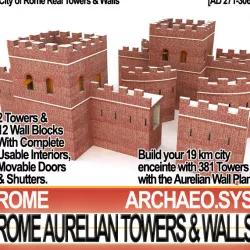 Rome City Towers Walls Aurelian 3D model