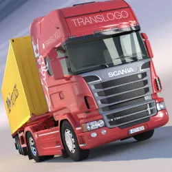 Scania R 730 V8 with 40ft Containers trailer 3D model
