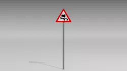 Slippery road sign 3D model
