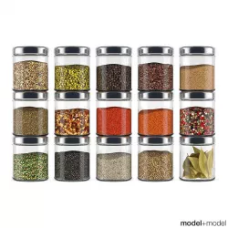 Spice bottles 3D model