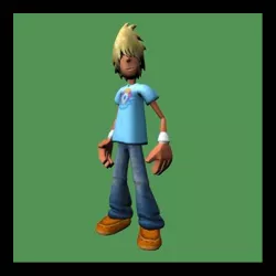 Surfer Man Low-poly  3D model