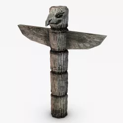 Totem pole Low-poly  3D model