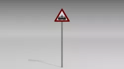 Tram crossing sign 3D model