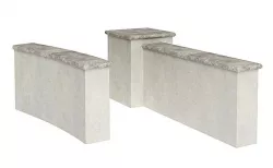 White Cement And Grey Marble Fencing And Columns 3D model