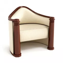 White vintage armchair 44 am122 3D model