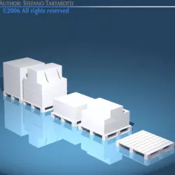 3 pallets 3D model