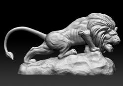 3D Models Lion Statue Low-poly  3D model