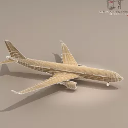 Airbus A330-200 Air France Plane 1 3D model
