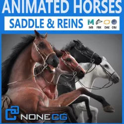 Animated Horses v3 3D model