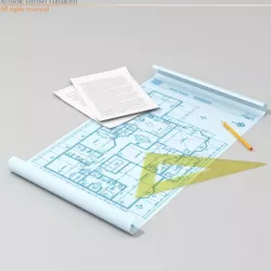Architect table set 3D model