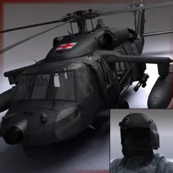 Battlehawk Military Helicopter 3D model