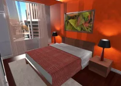 Bed and sidetable