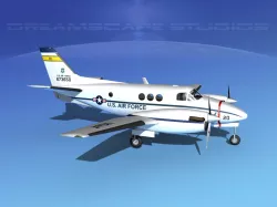 Beechcraft C-6 King Air V03 USAF 3D model