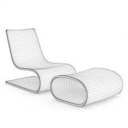 Black Glossy Lounge Chair 3D model