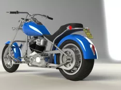 Blue panhead chopper