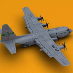 C-130 Fire Tanker  3D model