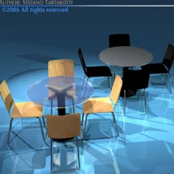 Cafeteria tables 3D model