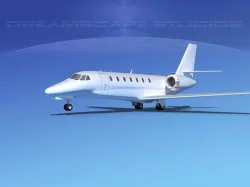 Cessna 680 Citation Sovereign  White Livery 3D model