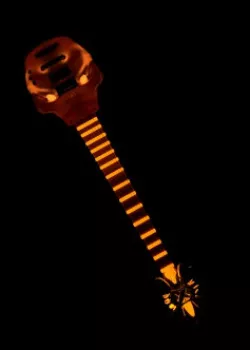 Custom Glowing Skull Guitar 3D model