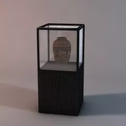 Display case with vase Low-poly  3D model