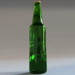  Empty beer bottle with cap 3D model