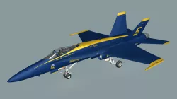 F18C Hornet Blue Angels aircraft Low-poly  3D model