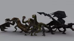 FANTASY LIZARDS PACK GAME READY ANIMATED MODELS Low-poly  3D model
