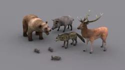FOREST ANIMALS PACK GAME READY ANIMATED MODELS Low-poly  3D model