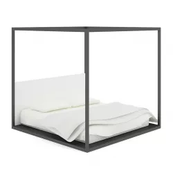 Four-Poster Black Bed 3D model